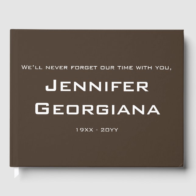 Mournful, Customised Memorial Guestbook (Front)