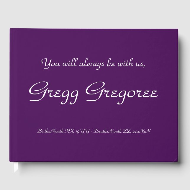 Mournful & Elegant Memorial Guest Book (Front)