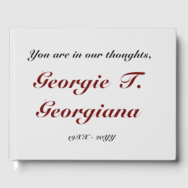 Mournful & Elegant Memories Guestbook (Front)