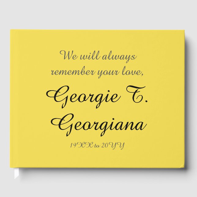 Mournful & Respectable Memorial Guestbook (Front)