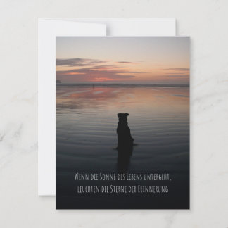 mourning card dog, flat card