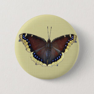 Mourning Cloak Butterfly - Nymphalis antiopa 6 Cm Round Badge