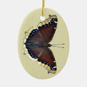 Mourning Cloak Butterfly - Nymphalis antiopa Ceramic Tree Decoration