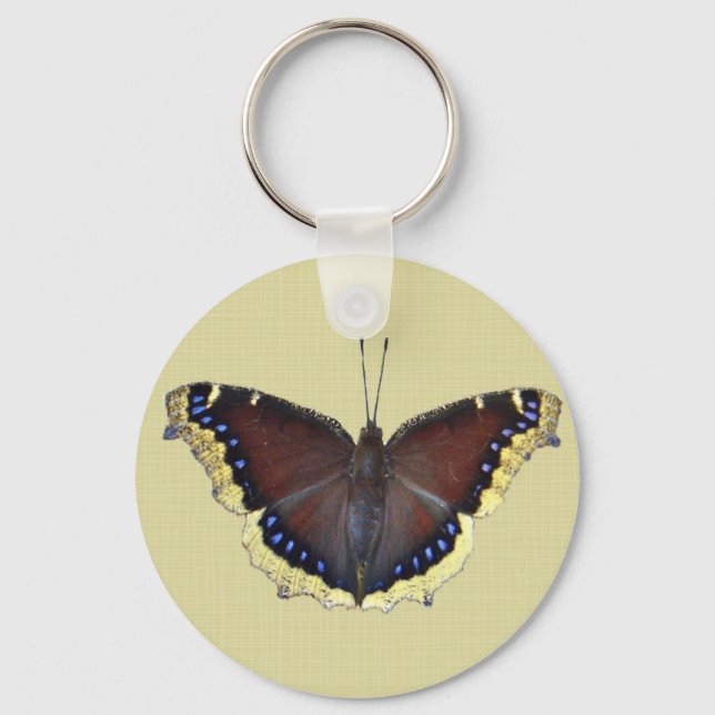 Mourning Cloak Butterfly - Nymphalis antiopa Key Ring (Front)