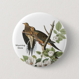Mourning Dove, Audubon, Birder Birdwatcher, Bird 6 Cm Round Badge