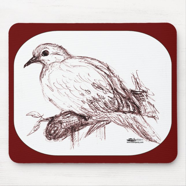 Mourning Dove Baby Mouse Mat (Front)