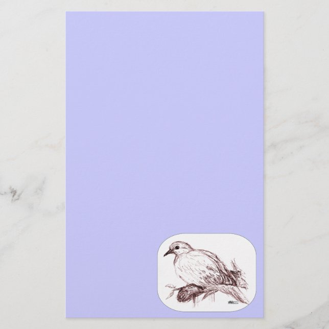 Mourning Dove Baby Stationery (Front)