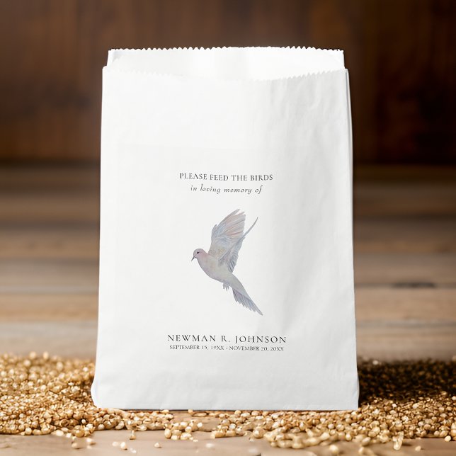 Mourning Dove Bird Seed Packet Funeral Memorial Favour Bags (Creator Uploaded)