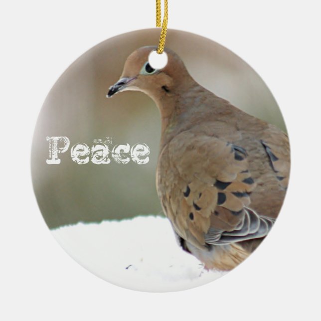 Mourning dove ceramic tree decoration (Front)