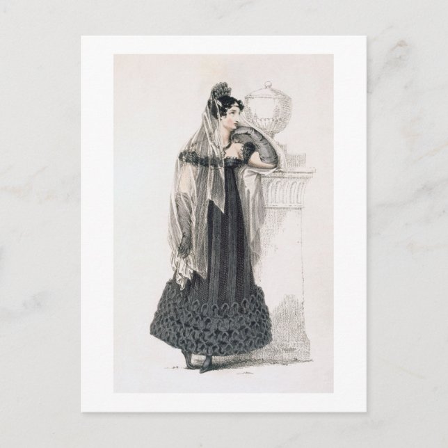 Mourning dress, fashion plate from Ackermann's Rep Postcard (Front)