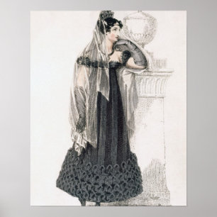 Mourning dress, fashion plate from Ackermann's Rep Poster