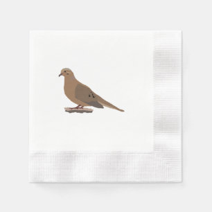 Mourning, Love or Turtle Dove Digitally Drawn Bird Napkin