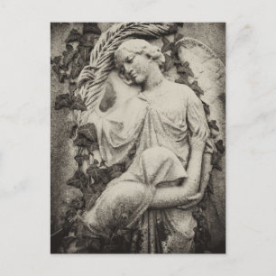 Mourning with Angel, Memorial, Funeral  Postcard