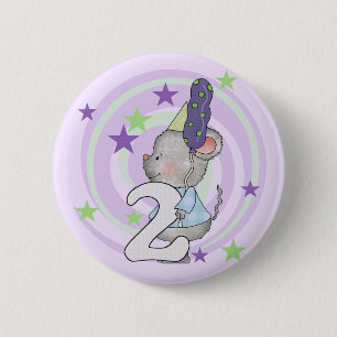 Mouse 2nd Birthday T shirts and Gifts 6 Cm Round Badge
