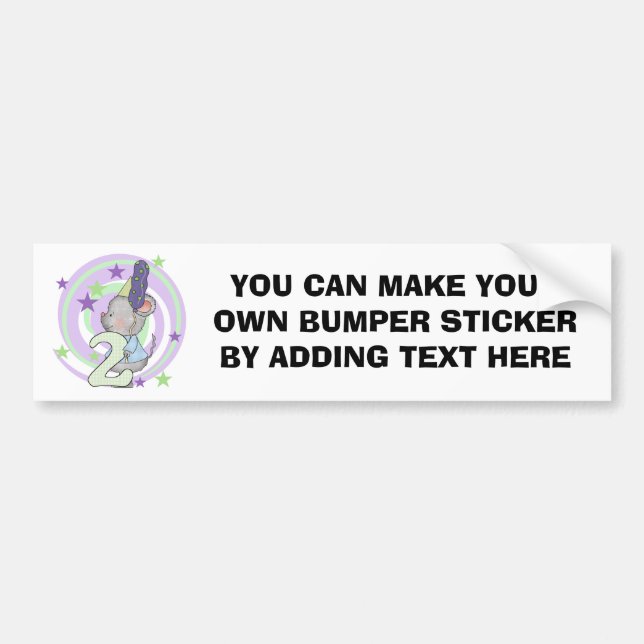 Mouse 2nd Birthday T shirts and Gifts Bumper Sticker (Front)