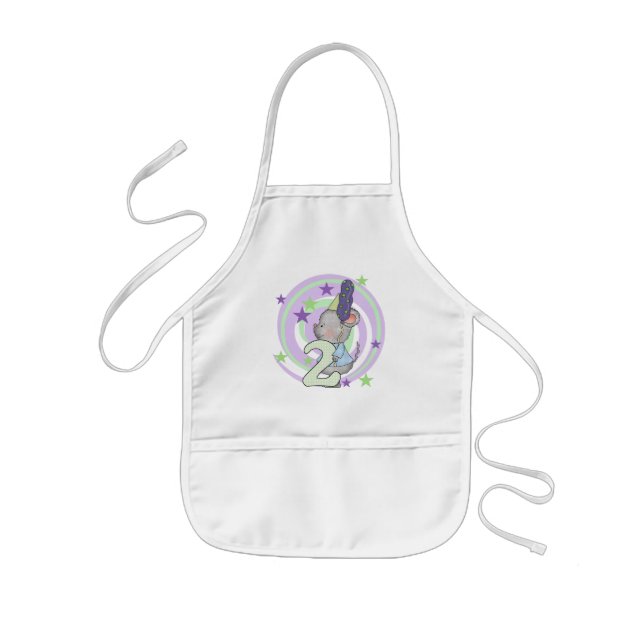 Mouse 2nd Birthday T shirts and Gifts Kids Apron (Front)