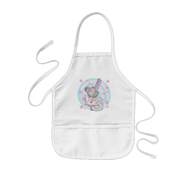 Mouse 3rd Birthday T-shirts and Gifts Kids Apron (Front)