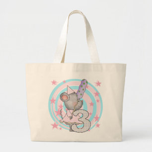 Mouse 3rd Birthday T-shirts and Gifts Large Tote Bag