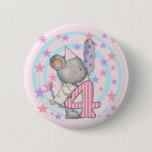 Mouse 4th birthday T-shirts and Gifts 6 Cm Round Badge