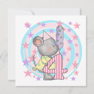 Mouse 4th birthday T-shirts and Gifts Card