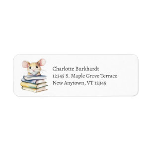 Mouse and Books Illustration