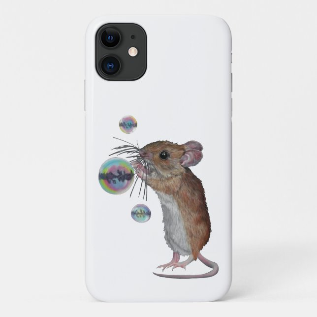Mouse and Bubbles iphone case (Back)