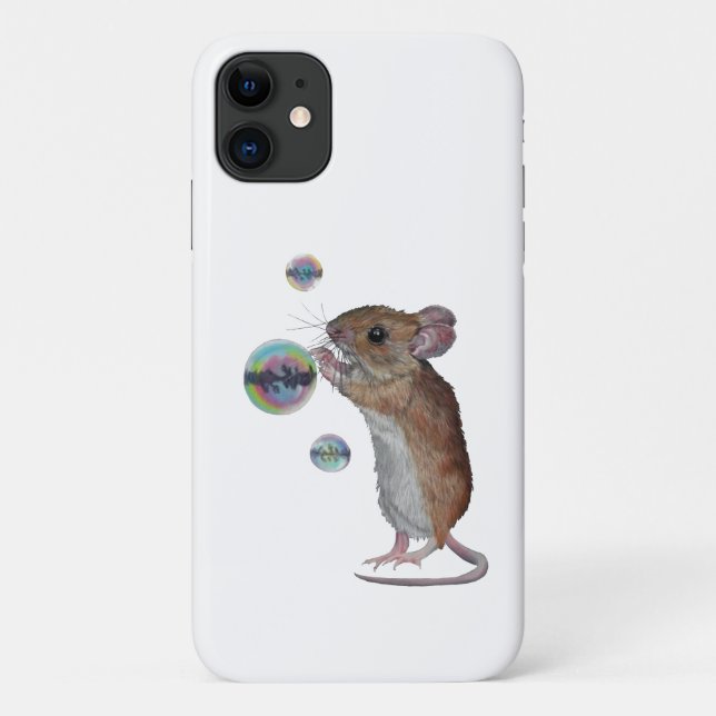 Mouse and Bubbles iphone case (Back)