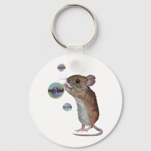 Mouse and bubbles key chain