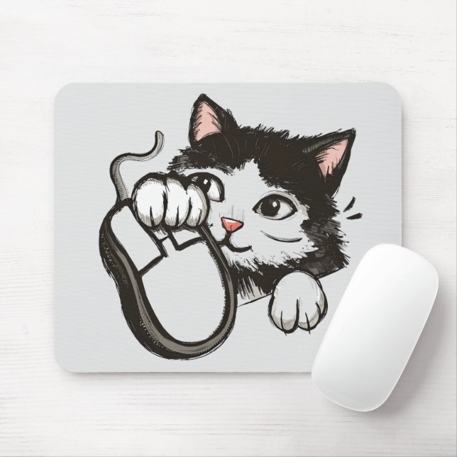 Mouse and Cat Mouse Mat (With Mouse)