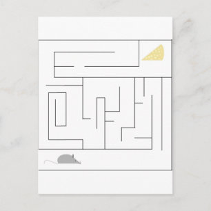 Mouse and Cheese Maze Postcard