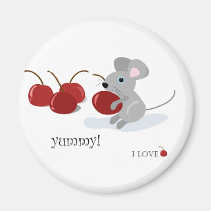 mouse and cherries magnet