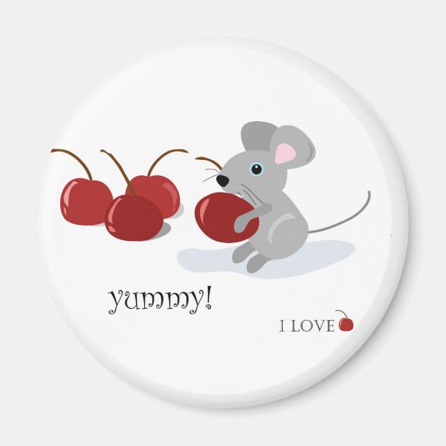 mouse and cherries magnet (Front)