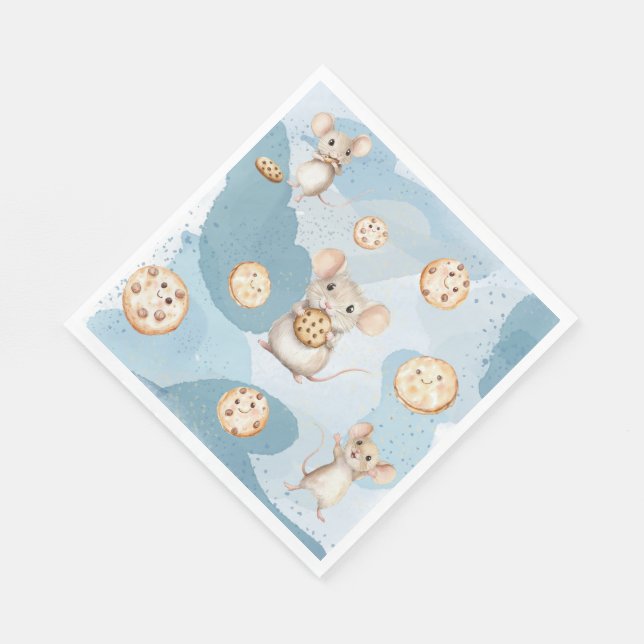 Mouse and Cookie Birthday Party Napkins (Corner)