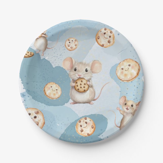 Mouse and Cookie Birthday Party Plate (Front)