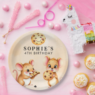 Mouse and Cookie Theme Birthday Party Paper Plate