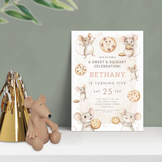 Mouse and Cookies Birthday Party Invitation (Creator Uploaded)