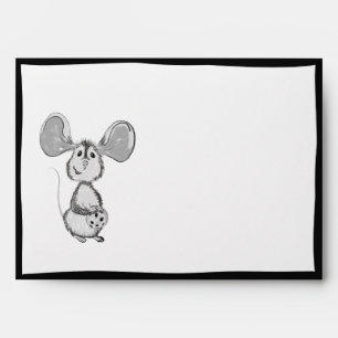 Mouse and Cookies Black and White Birthday Party  Envelope