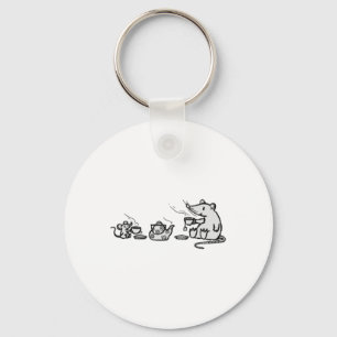 Mouse And Rat Have A Grand Tea Party Sticker  Key Ring