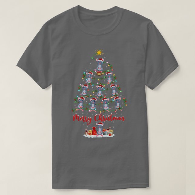 Mouse Animal Lover Matching Santa Mouse Christmas  T-Shirt (Design Front)
