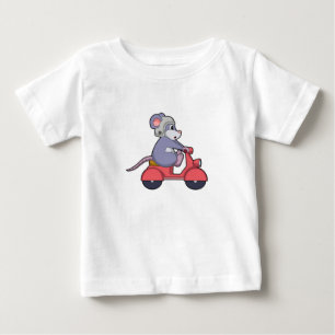 Mouse as Biker with Scooter.PNG Baby T-Shirt