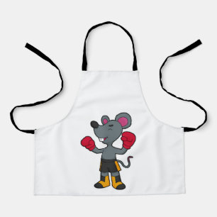 Mouse as Boxer with Boxing gloves Apron