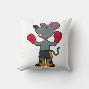 Mouse as Boxer with Boxing gloves Cushion