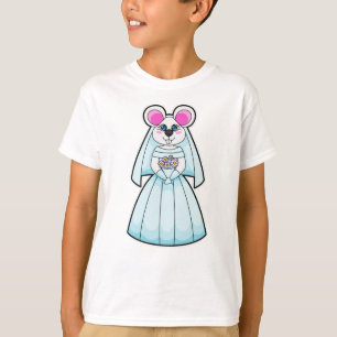 Mouse as Bride with Bunch of flowers T-Shirt