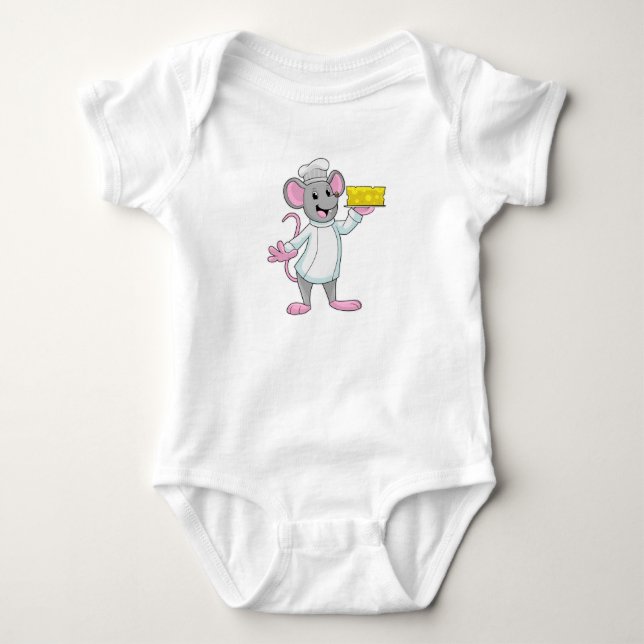 Mouse as Cook with Cheese Baby Bodysuit (Front)