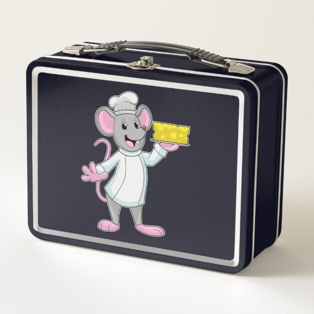 Mouse as Cook with Cheese Metal Lunch Box (Front)