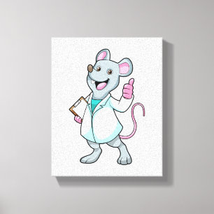 Mouse as Doctor with Doctor's coat Canvas Print
