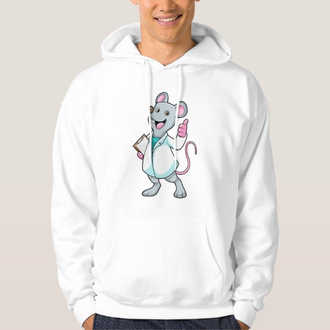 Mouse as Doctor with Doctor's coat Hoodie (Front)