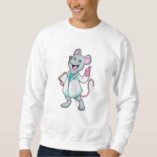 Mouse as Doctor with Doctor's coat Sweatshirt