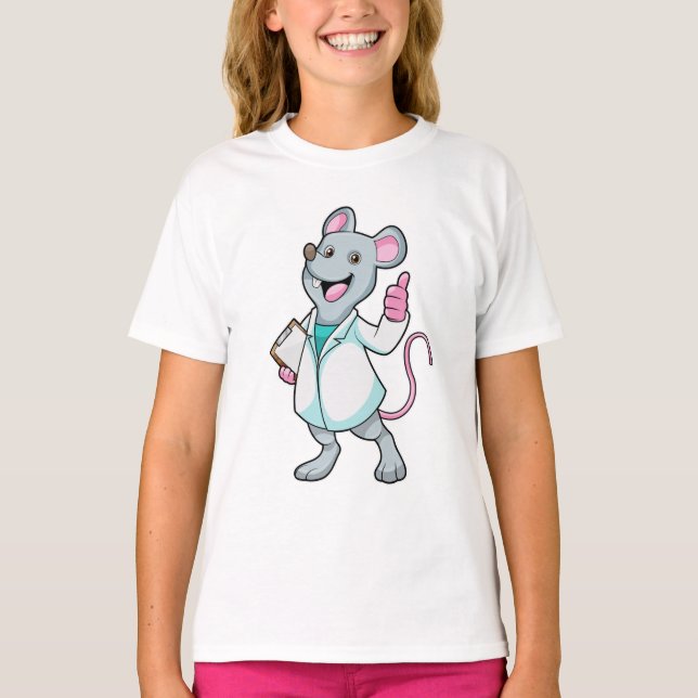 Mouse as Doctor with Doctor's coat T-Shirt (Front)