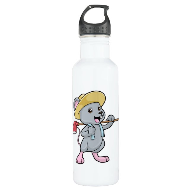 Mouse as Farmer with Axe & Hat 710 Ml Water Bottle (Front)